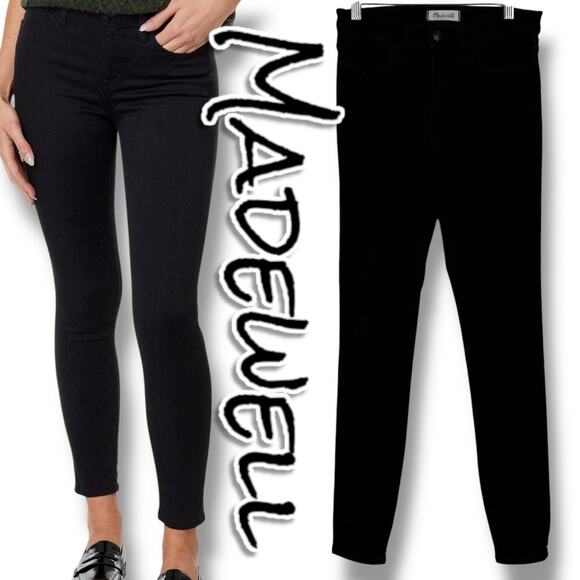 Madewell Denim - Madewell Roadtripper Jeans Black Ankle Skinny Lightweight Stretch Womens Size 27